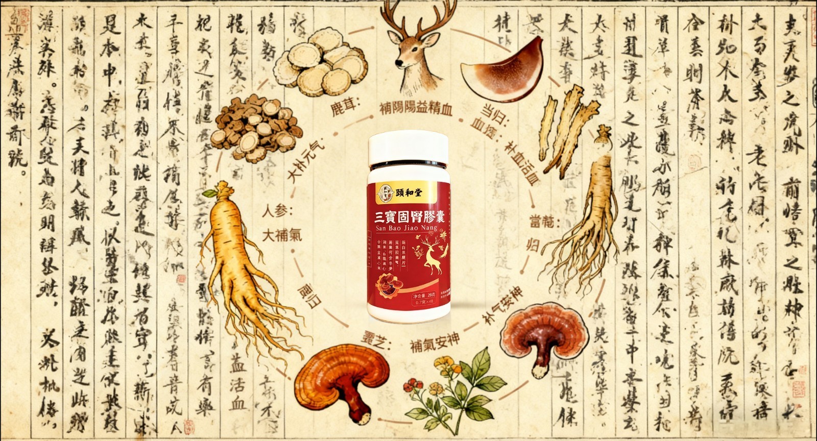 人參鹿茸靈芝等草本原料